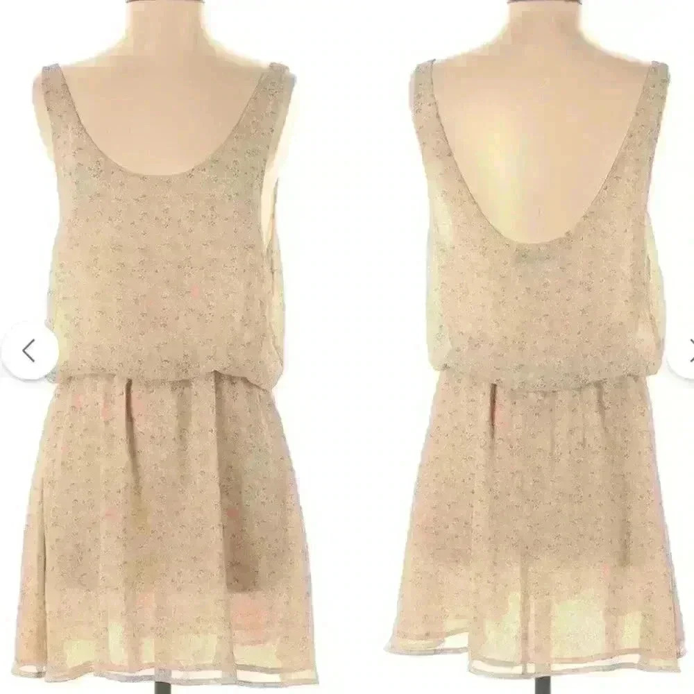 THML Womens Sleeveless Mini Boho Floral Lined Flowy SunDress Size Small